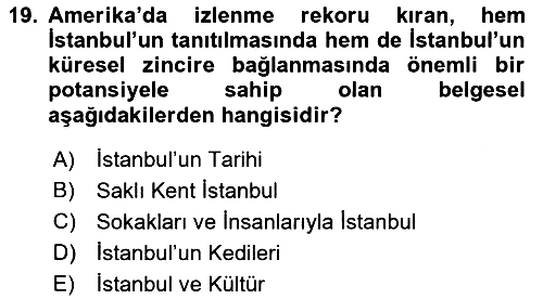 Kent Sosyolojisi 2021-2022 Ara Sınav - 19. soru