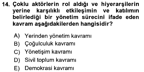 Kent Sosyolojisi 2023-2024 Ara Sınav - 14. soru