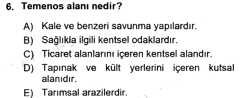 Kent Sosyolojisi 2015-2016 Dönem Sonu Sınavı - 6. soru