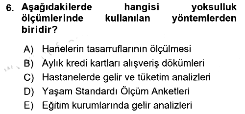 Kent Sosyolojisi 2023-2024 Dönem Sonu Sınavı - 6. soru