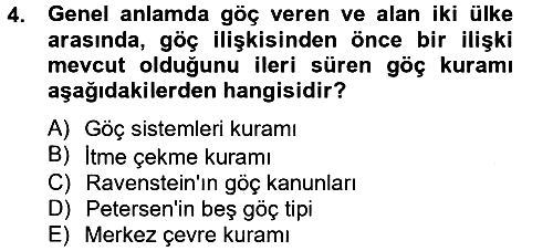 Kent Sosyolojisi 2014-2015 Tek Ders Sınavı - 4. soru