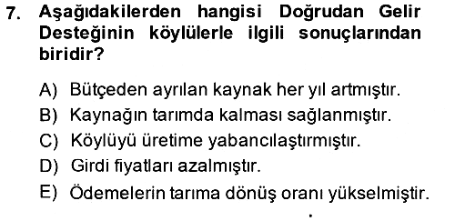 Kent Sosyolojisi 2014-2015 Tek Ders Sınavı - 7. soru
