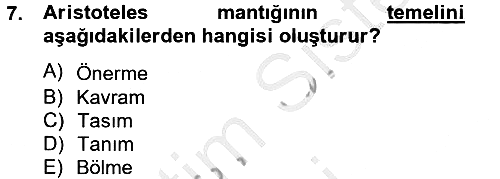 Klasik Mantık 2012-2013 Ara Sınav - 7. soru