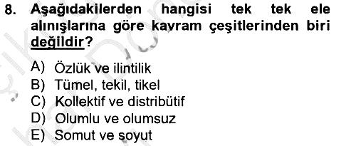 Klasik Mantık 2012-2013 Ara Sınav - 8. soru