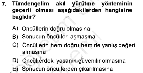 Klasik Mantık 2013-2014 Ara Sınav - 7. soru