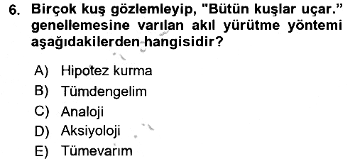 Klasik Mantık 2016-2017 Ara Sınav - 6. soru