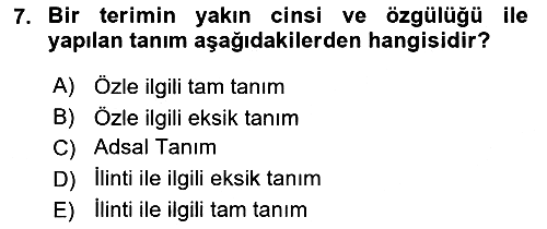 Klasik Mantık 2023-2024 Ara Sınav - 7. soru