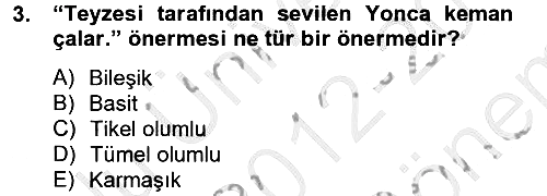 Klasik Mantık 2012-2013 Dönem Sonu Sınavı - 3. soru