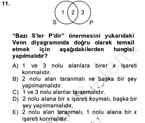Klasik Mantık 2013-2014 Dönem Sonu Sınavı - 11. soru