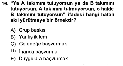 Klasik Mantık 2014-2015 Dönem Sonu Sınavı - 16. soru