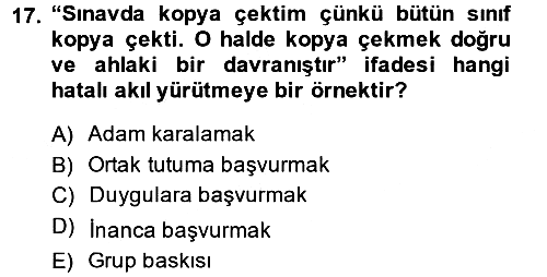 Klasik Mantık 2014-2015 Dönem Sonu Sınavı - 17. soru