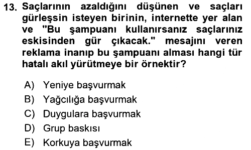 Klasik Mantık 2016-2017 Dönem Sonu Sınavı - 13. soru