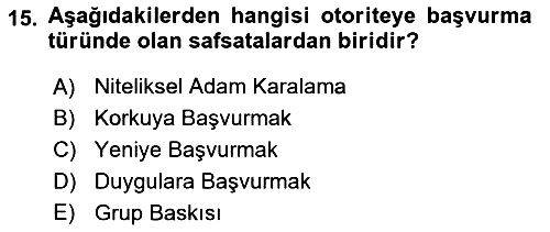 Klasik Mantık 2023-2024 Dönem Sonu Sınavı - 15. soru