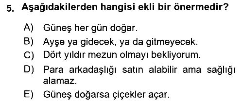 Klasik Mantık 2024-2025 Dönem Sonu Sınavı - 5. soru