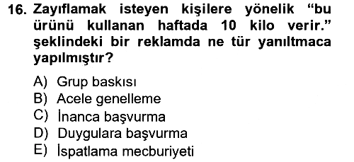Klasik Mantık 2014-2015 Tek Ders Sınavı - 16. soru