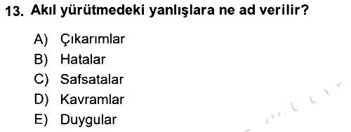 Klasik Mantık 2021-2022 Yaz Okulu Sınavı - 13. soru