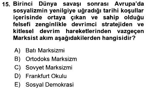 Klasik Sosyoloji Tarihi 2018-2019 3 Ders Sınavı - 15. soru