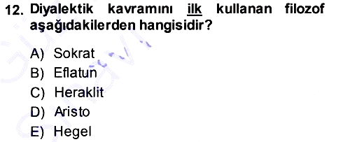 Klasik Sosyoloji Tarihi 2013-2014 Ara Sınav - 12. soru