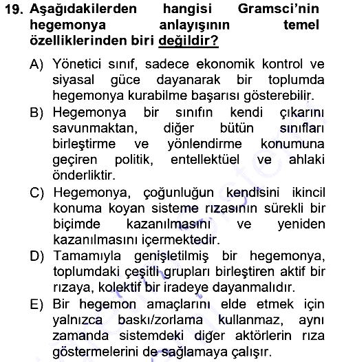Klasik Sosyoloji Tarihi 2012-2013 Dönem Sonu Sınavı - 19. soru