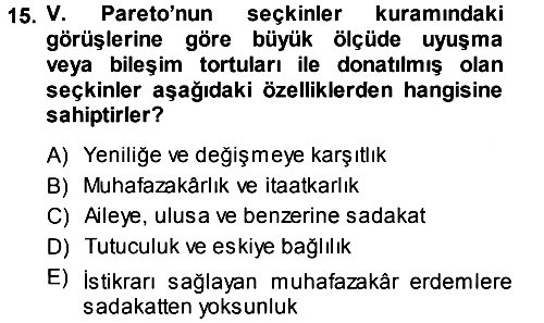 Klasik Sosyoloji Tarihi 2014-2015 Dönem Sonu Sınavı - 15. soru