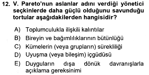 Klasik Sosyoloji Tarihi 2016-2017 Dönem Sonu Sınavı - 12. soru