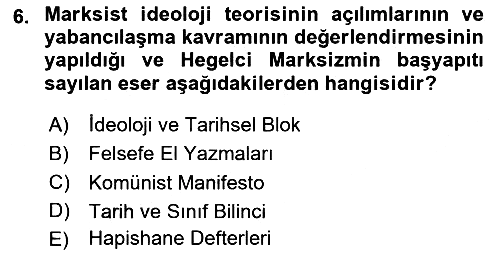 Klasik Sosyoloji Tarihi 2025-2026 Dönem Sonu Sınavı - 6. soru