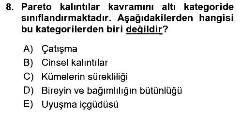 Klasik Sosyoloji Tarihi 2023-2024 Yaz Okulu Sınavı - 8. soru