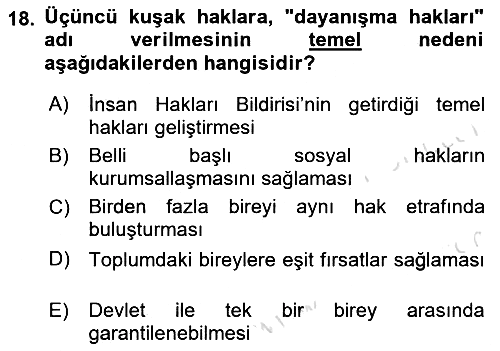 Kültür Sosyolojisi 2018-2019 3 Ders Sınavı - 18. soru