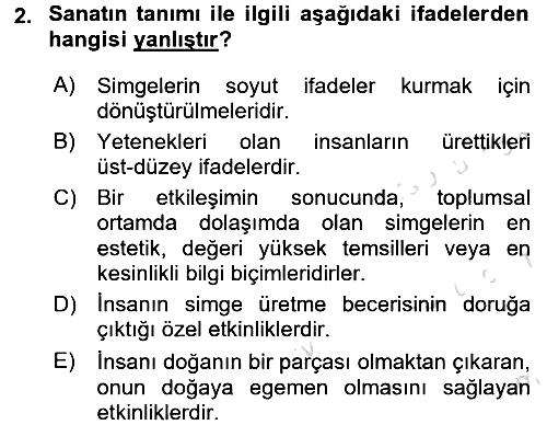 Kültür Sosyolojisi 2017-2018 Ara Sınav - 2. soru