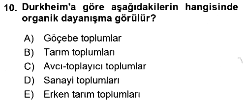 Kültür Sosyolojisi 2022-2023 Ara Sınav - 10. soru