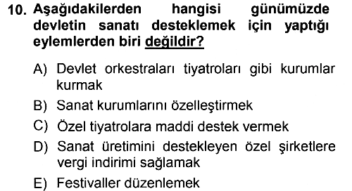Kültür Sosyolojisi 2012-2013 Dönem Sonu Sınavı - 10. soru