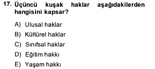 Kültür Sosyolojisi 2013-2014 Dönem Sonu Sınavı - 17. soru