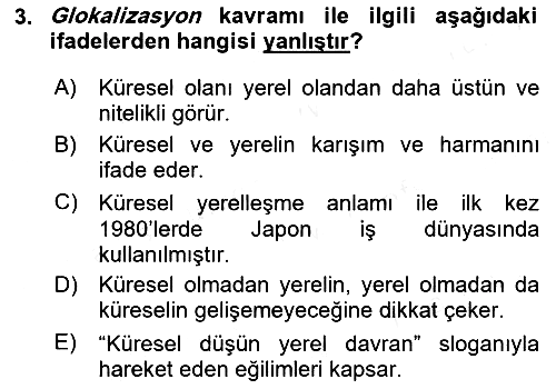 Kültür Sosyolojisi 2016-2017 Dönem Sonu Sınavı - 3. soru