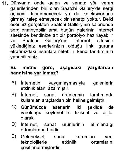 Kültür Sosyolojisi 2017-2018 Dönem Sonu Sınavı - 11. soru