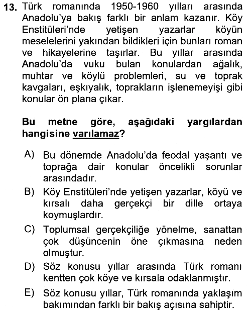 Kültür Sosyolojisi 2017-2018 Dönem Sonu Sınavı - 13. soru