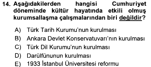 Kültür Sosyolojisi 2017-2018 Dönem Sonu Sınavı - 14. soru