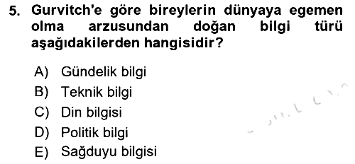 Kültür Sosyolojisi 2022-2023 Dönem Sonu Sınavı - 5. soru