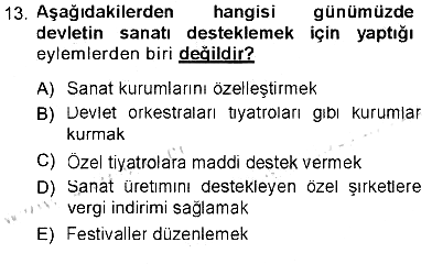 Kültür Sosyolojisi 2012-2013 Tek Ders Sınavı - 13. soru