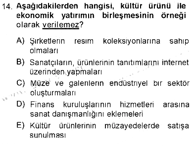 Kültür Sosyolojisi 2012-2013 Tek Ders Sınavı - 14. soru