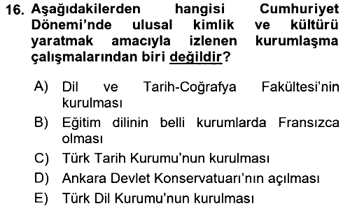 Kültür Sosyolojisi 2015-2016 Tek Ders Sınavı - 16. soru