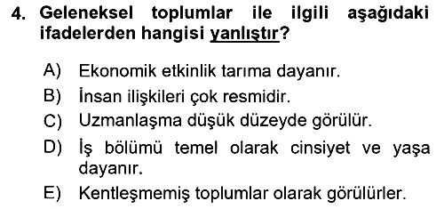 Kültür Sosyolojisi 2023-2024 Yaz Okulu Sınavı - 4. soru