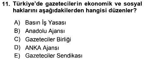 Medya Sosyolojisi 2017-2018 3 Ders Sınavı - 11. soru