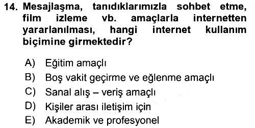 Medya Sosyolojisi 2017-2018 3 Ders Sınavı - 14. soru