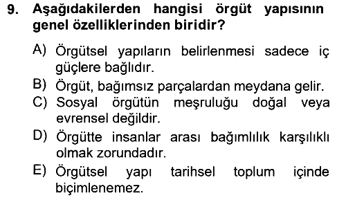 Medya Sosyolojisi 2012-2013 Ara Sınav - 9. soru