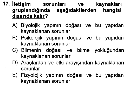 Medya Sosyolojisi 2012-2013 Ara Sınav - 17. soru