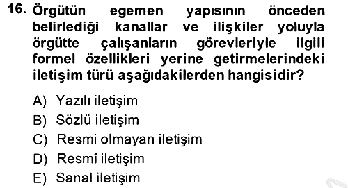Medya Sosyolojisi 2013-2014 Ara Sınav - 16. soru