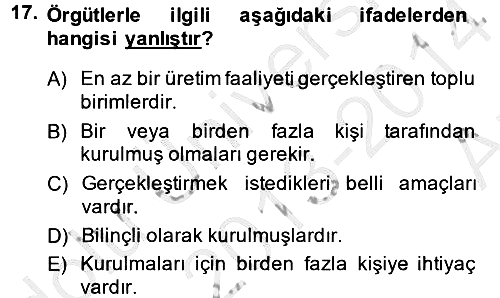 Medya Sosyolojisi 2013-2014 Ara Sınav - 17. soru