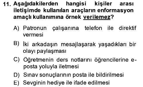 Medya Sosyolojisi 2014-2015 Ara Sınav - 11. soru