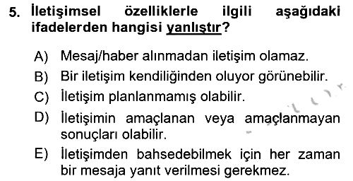 Medya Sosyolojisi 2016-2017 Ara Sınav - 5. soru