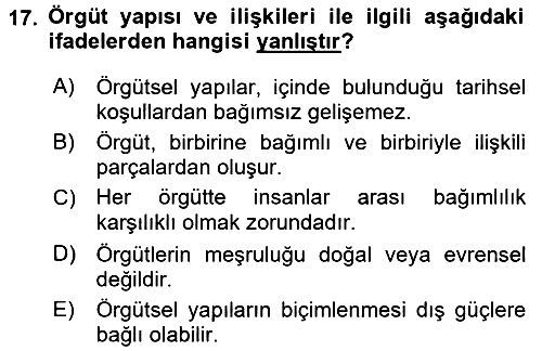 Medya Sosyolojisi 2016-2017 Ara Sınav - 17. soru